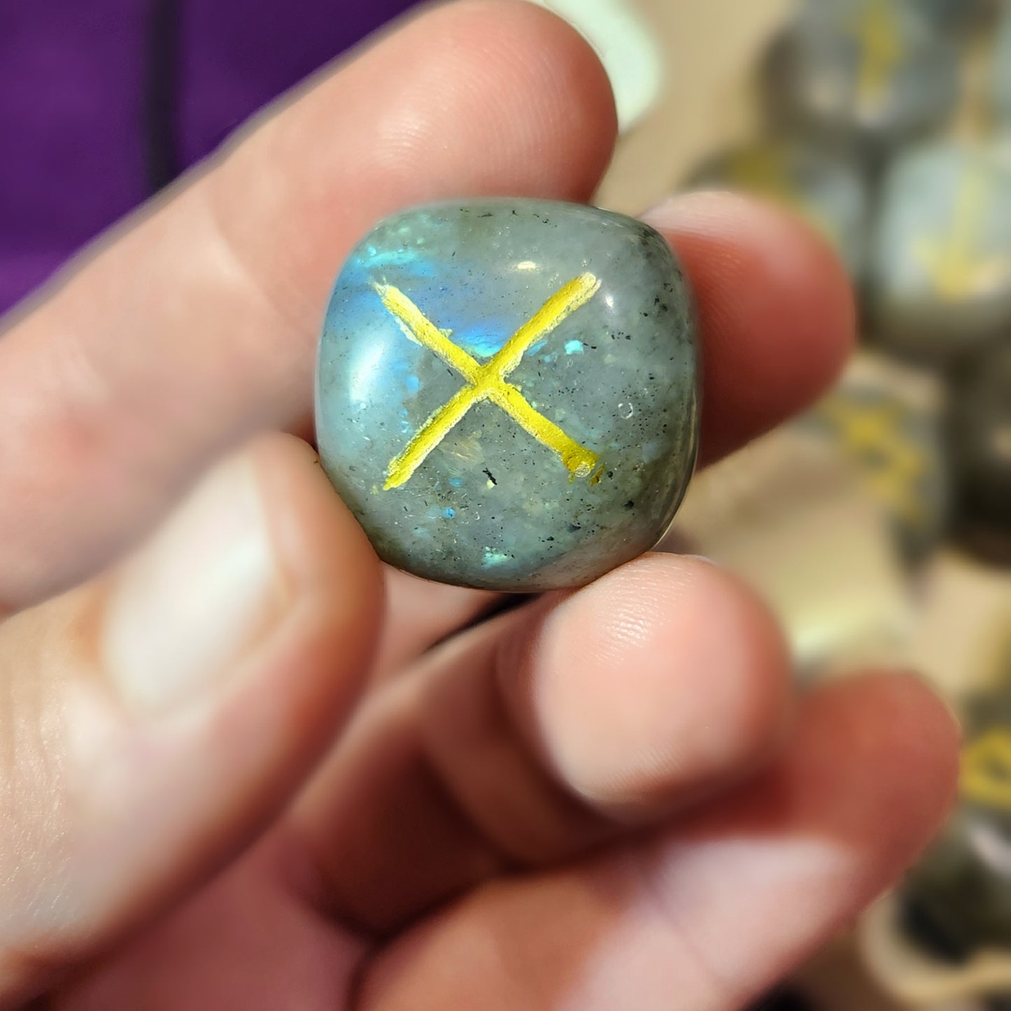 Crystal Runes - Hand Carved Labradorite