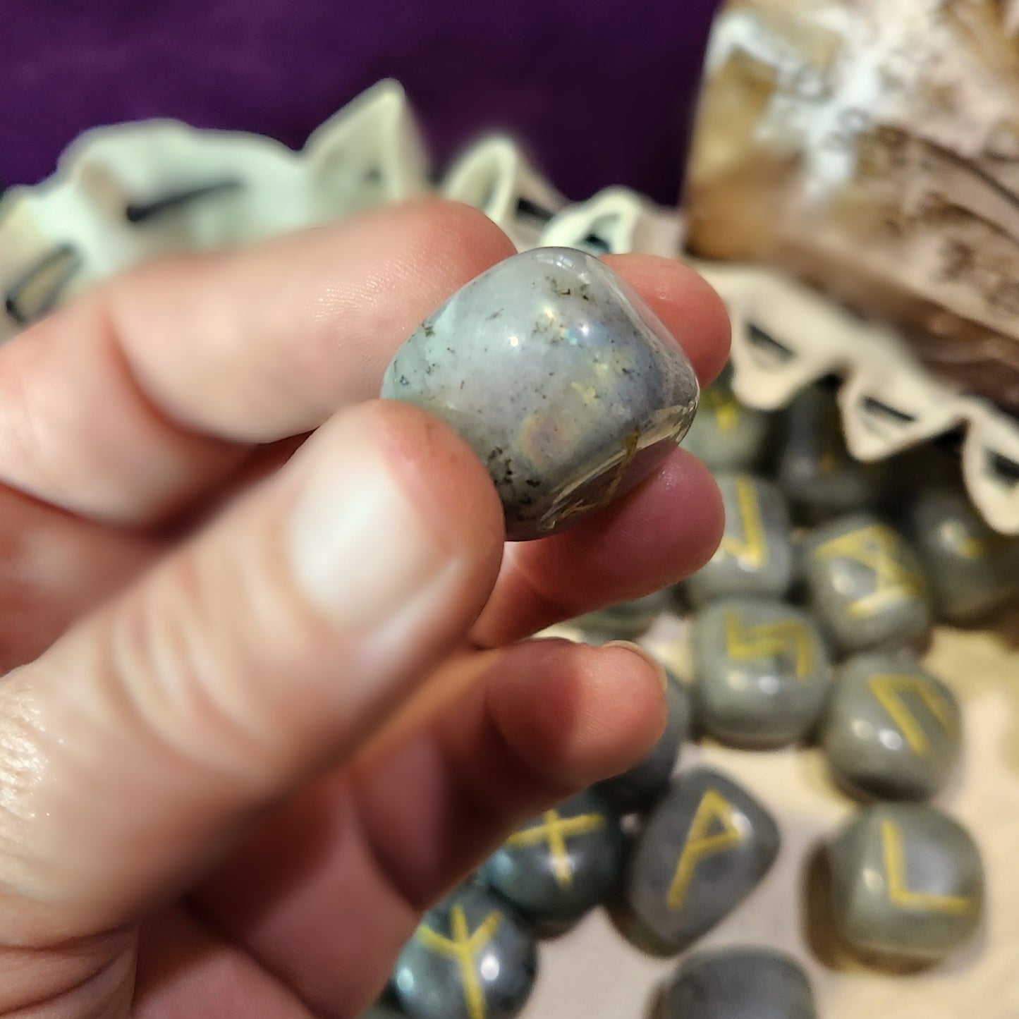 Crystal Runes - Hand Carved Labradorite