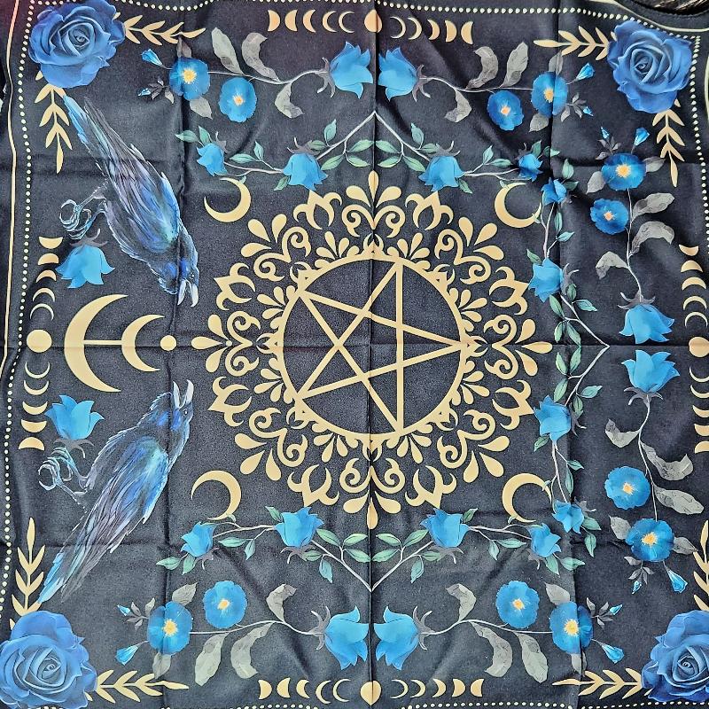 Crow and Blue ROse Altar cloth