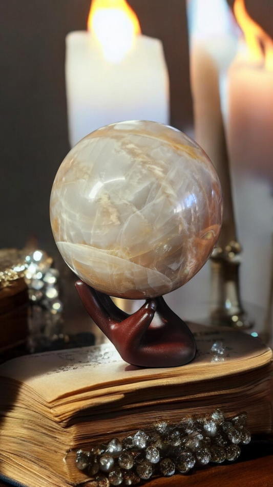 Peach Moonstone Crystal Ball